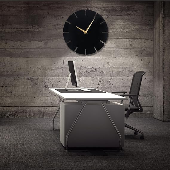 Metallic Analog Wall Clock for Home & Office – Stylish Large Wall Decor (40 x 40 cm) | Modern Design, Battery Included