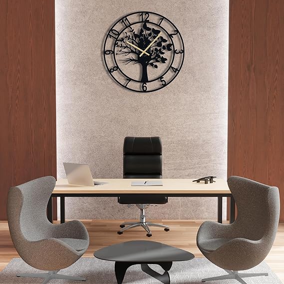 Metallic Analog Wall Clock for Home, Office, Living Room, Bedroom, Kids Room and Kitchen (40 X 40 Cm) | Big Size Stylish Latest Home Decor | (Battery Included)