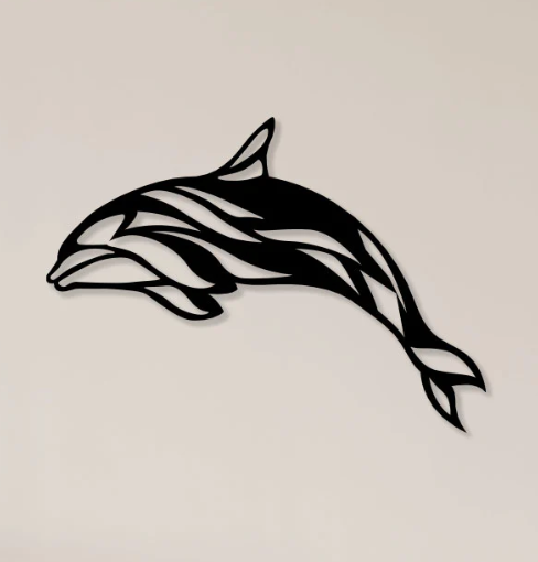 Dolphin Fish Metal Wall Art