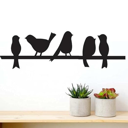 Birds on Line Metal Wall Decor – Modern Black Metal Wall Art for Living Room, Bedroom & Office | 41 x 15 cm Elegant Home Interior Hanging