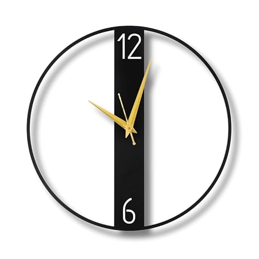 Modern Metallic Analog Wall Clock for Living Room, Bedroom, Kids Room and Kitchen | (40 X 40 CM) |lack Color (Battery Included)