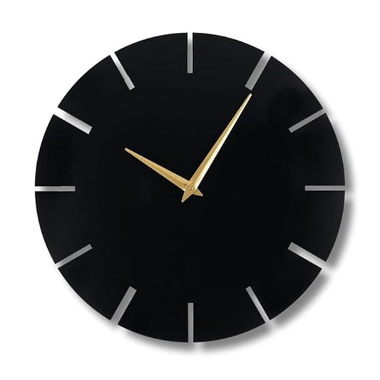 Metallic Analog Wall Clock for Home & Office – Stylish Large Wall Decor (40 x 40 cm) | Modern Design, Battery Included