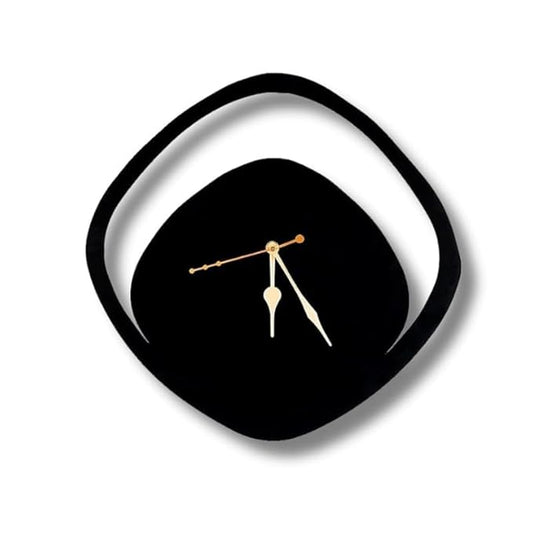Boomerang Shape Metallic Analog Wall Clock for Home,Office,Living Room,Bedroom,Kids Room & Kitchen | Big Size Stylish Latest Home Decor| (33 X 33 CM) | Black Color (Battery Included)