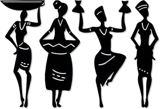 Tribal African Wall Art Set For Home Décor | Ideal for Living Room, Bedroom, Home & Office Interior | Black Color