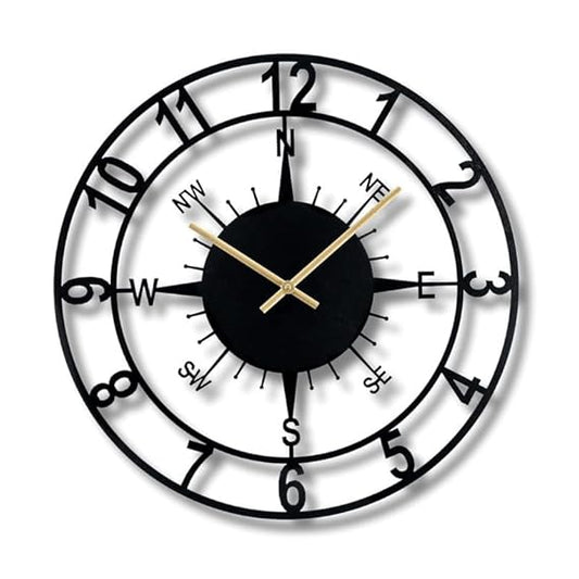 Metallic Analog Wall Clock for Home, Office, Living Room, Bedroom, Kids Room and Kitchen (40 x 40 cm) | Big Size Stylish Latest Home Decor | (Battery Included)