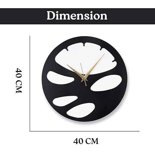 Metal Analog Wall Clock for Living Room, Bedroom, Office & Hall | Stylish Modern Home Decor Wall Clock | Battery Operated | Contemporary Minimal Round Design | Black