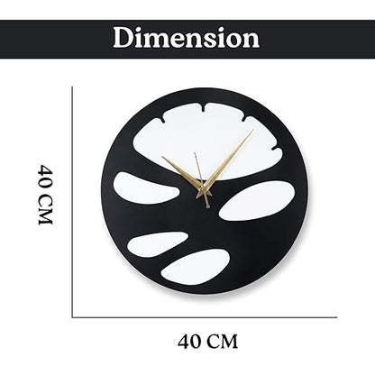 Metal Analog Wall Clock for Living Room, Bedroom, Office & Hall | Stylish Modern Home Decor Wall Clock | Battery Operated | Contemporary Minimal Round Design | Black