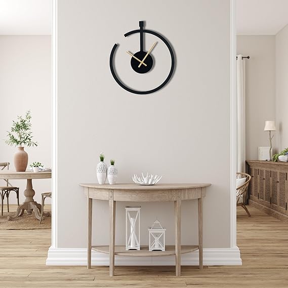 Metallic Analog Wall Clock for Home & Office – Stylish Large Wall Decor (40 x 40 cm) | Modern Design, Battery Included