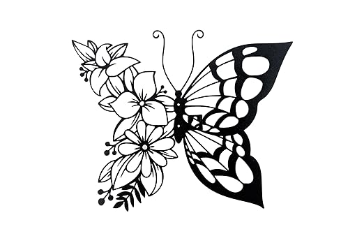Butterfly Antique Metal Wall Art for Living Room, Bedroom, Office | Ideal for Home & Office Interior | Black Color