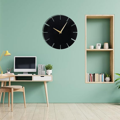 Metallic Analog Wall Clock for Home & Office – Stylish Large Wall Decor (40 x 40 cm) | Modern Design, Battery Included