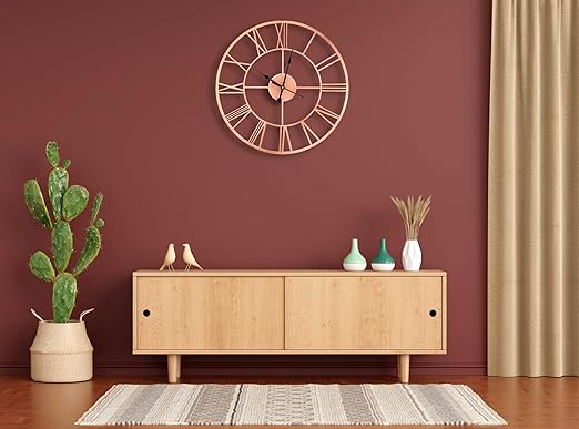 Luxurious Roman Metallic Analog Wall Clock for Home, Office, Living Room, Bedroom, Kids Room and Kitchen | Big Size Stylish Latest Home Decor | (40 x 40 cm)