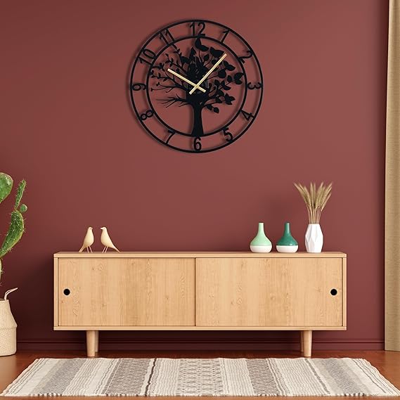 Metallic Analog Wall Clock for Home, Office, Living Room, Bedroom, Kids Room and Kitchen (40 X 40 Cm) | Big Size Stylish Latest Home Decor | (Battery Included)