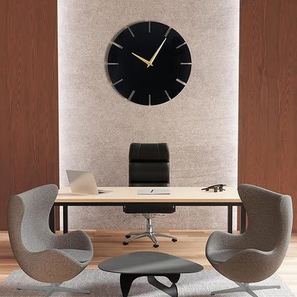 Metallic Analog Wall Clock for Home & Office – Stylish Large Wall Decor (40 x 40 cm) | Modern Design, Battery Included