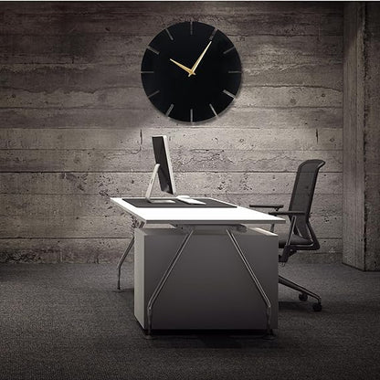 Metallic Analog Wall Clock for Home & Office – Stylish Large Wall Decor (40 x 40 cm) | Modern Design, Battery Included