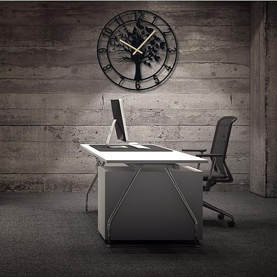 Metallic Analog Wall Clock for Home, Office, Living Room, Bedroom, Kids Room and Kitchen (40 X 40 Cm) | Big Size Stylish Latest Home Decor | (Battery Included)