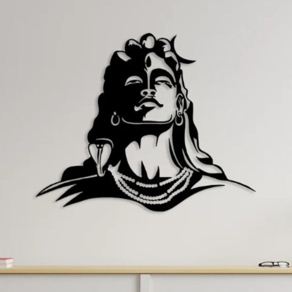 Lord Shiva Metal Wall Art for Home & Office – Premium Laser Cut Metal Decor (24 x 24 Inch) | Modern Design by The Next Decor, Made in India