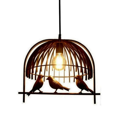Copper Bird Cage Hanging Pendant Light