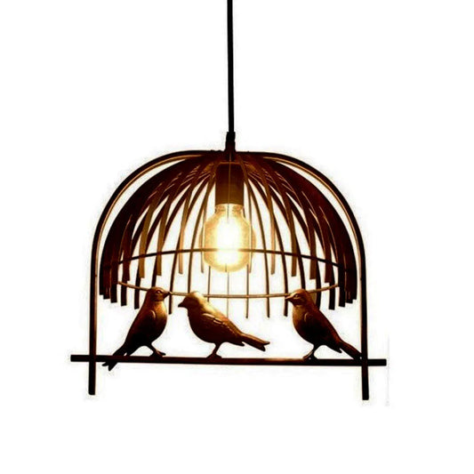 Copper Bird Cage Hanging Pendant Light
