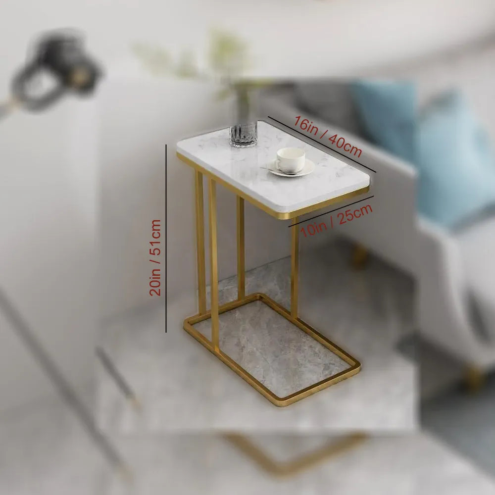 Suspended Styler Golden Metallic Side Table Single Piece
