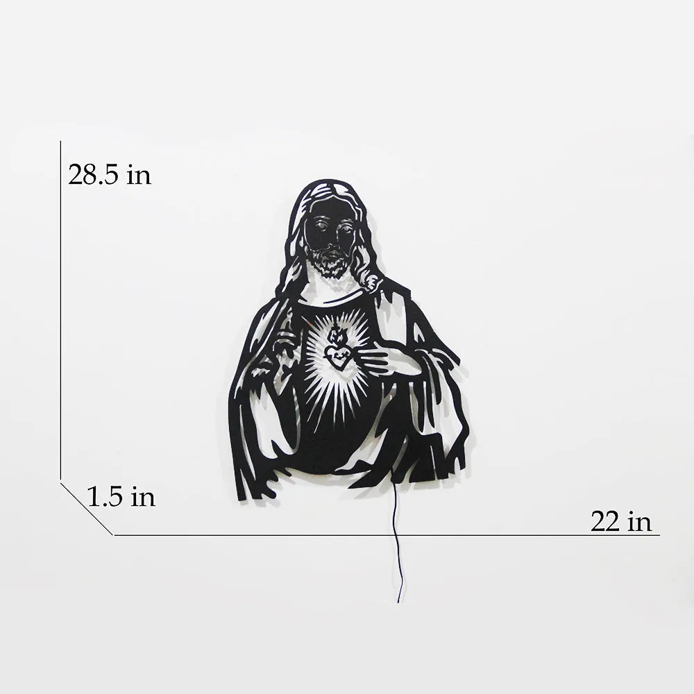 The Illuminated Jesus Metal Wall Art With LED Lights