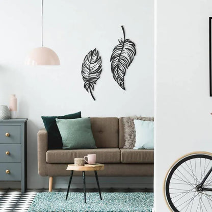 Twin Feather Metal Wall art Set Of 2