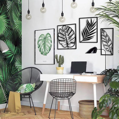 Banana, Monstera, Fern Leaves Metal Art